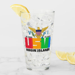 US Jungfrau Islands Flag St. Croix USVI Karibik Glas