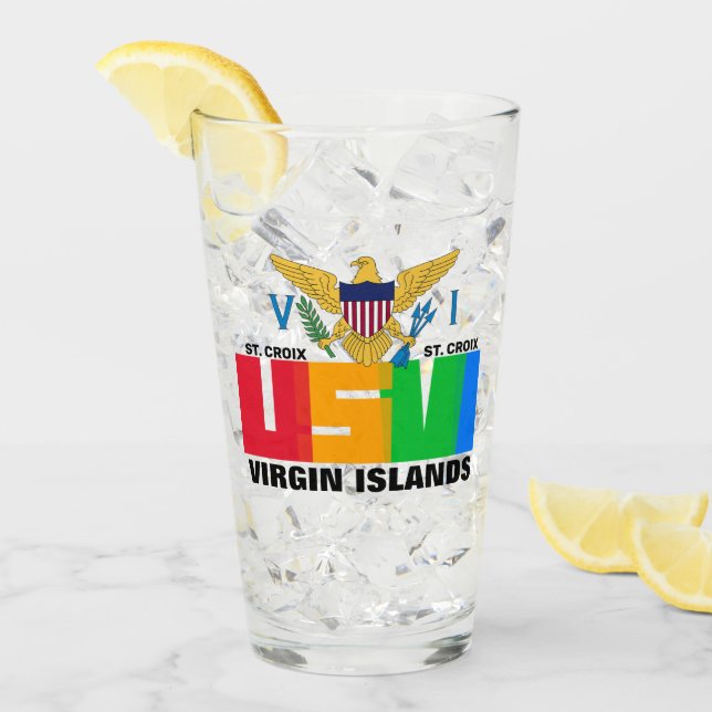 US Jungfrau Islands Flag St. Croix USVI Karibik Glas (Vorderseite Ice)