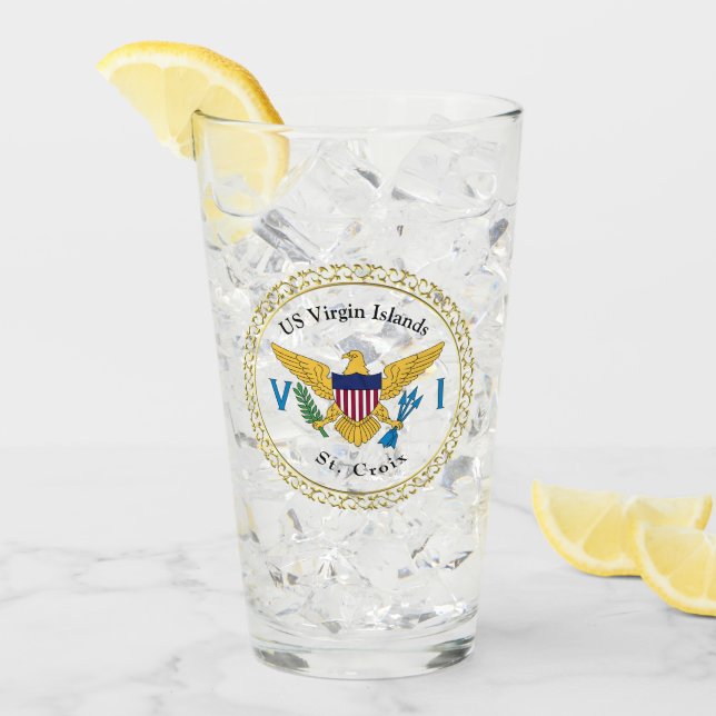 US Jungfrau Islands Flag St. Croix USVI Karibik Glas (Vorderseite Ice)