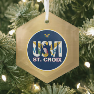 US Jungfrau Islands Flag St. Croix USVI Karibik Ornament Aus Glas