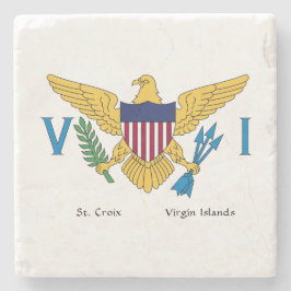 US Jungfrau Islands Flag St. Croix USVI Karibik Steinuntersetzer