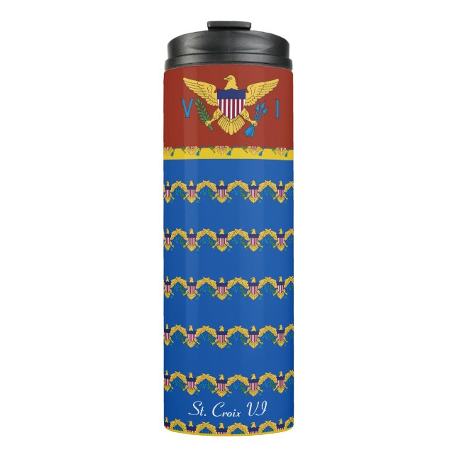 US Jungfrau Islands Flag St. Croix USVI Karibik Thermosbecher (Vorderseite)