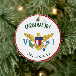 US Jungfrau Islands Flag St. Croix USVI Keramik Ornament