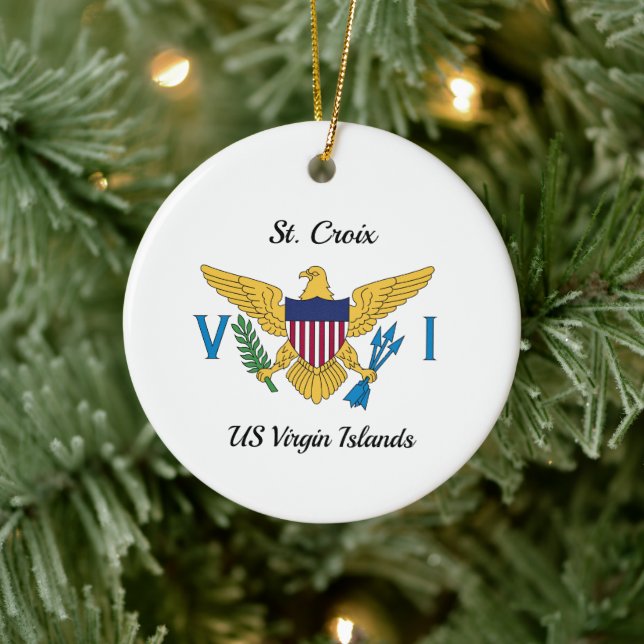 US Jungfrau Islands Flag St. Croix USVI Keramik Ornament (Baum)