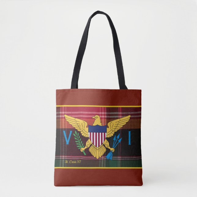 US Jungfrau Islands Flag St. Croix USVI Madras Tasche (Vorderseite)