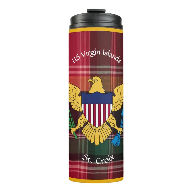 US Jungfrau Islands Flag St. Croix USVI Madras Thermosbecher (Vorderseite)