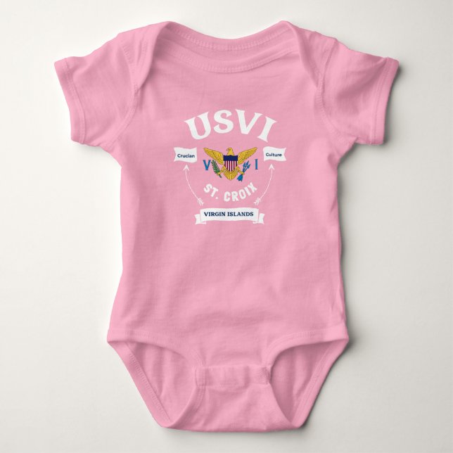 US Jungfrau Islands Flag St. Croix USVI Tropical Baby Strampler (Vorderseite)