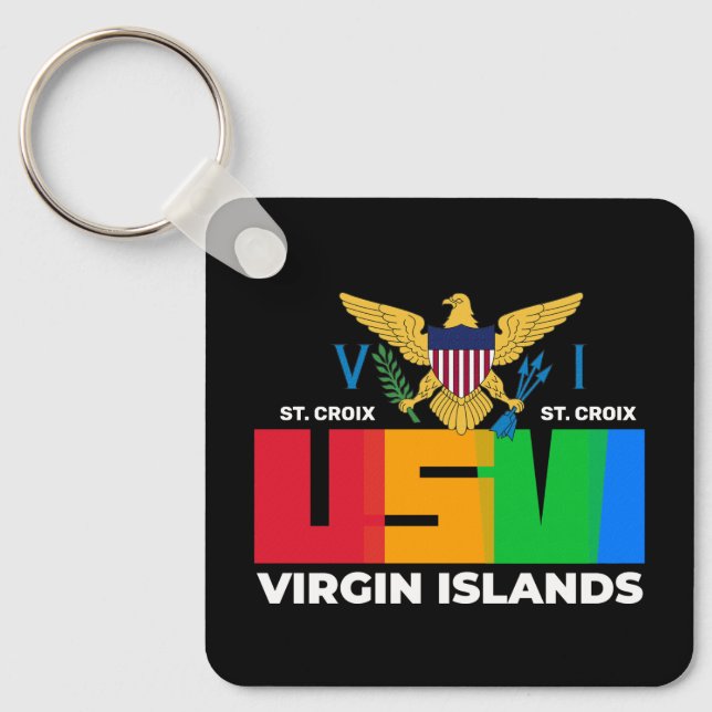 US Jungfrau Islands Flag St. Croix USVI Tropical   Schlüsselanhänger (Vorderseite)