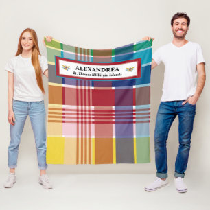 US Jungfrau Islands Flag St. Thomas Madras Custom Fleecedecke