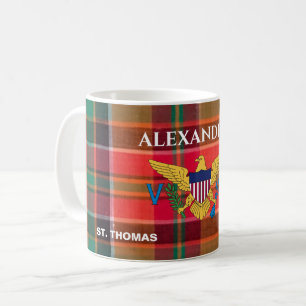 US Jungfrau Islands Flag St. Thomas Madras Custom Kaffeetasse