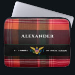 US Jungfrau Islands Flag St. Thomas Madras Custom Laptopschutzhülle<br><div class="desc">US Virgin Islands Flag St. Thomas Madras Custom Personalize Laptop Sleeve is great use everyday with the US Virgin Islands flag and the Madras pattern Personalize it with your island and name.</div>