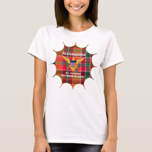 US Jungfrau Islands Flag St. Thomas Madras Custom T-Shirt