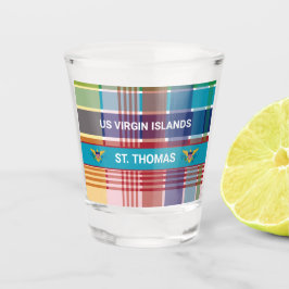 US Jungfrau Islands Flag St. Thomas Madras Karibik Schnapsglas