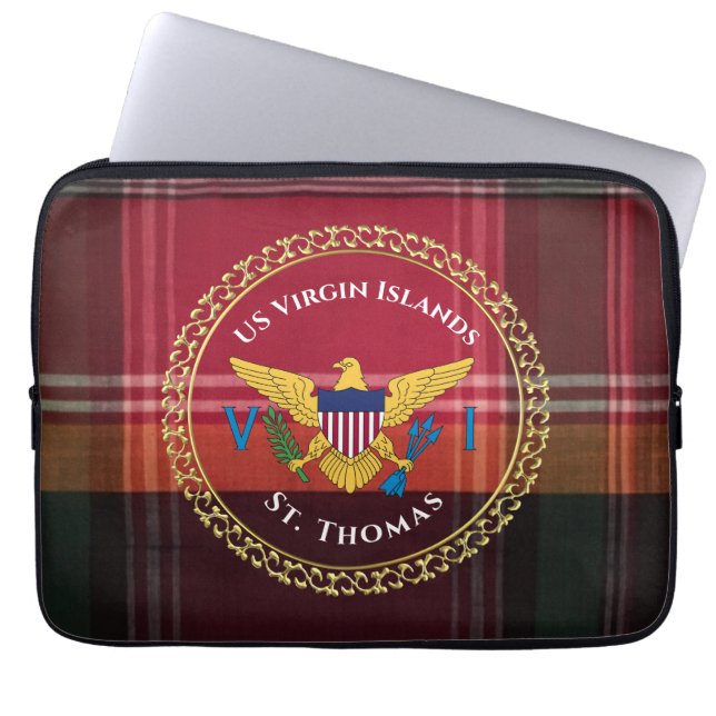 US Jungfrau Islands Flag St. Thomas Madras USVI Laptopschutzhülle (Vorderseite)