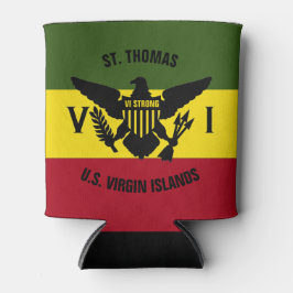 US Jungfrau Islands Flag St. Thomas Red Yellow Gre Dosenkühler