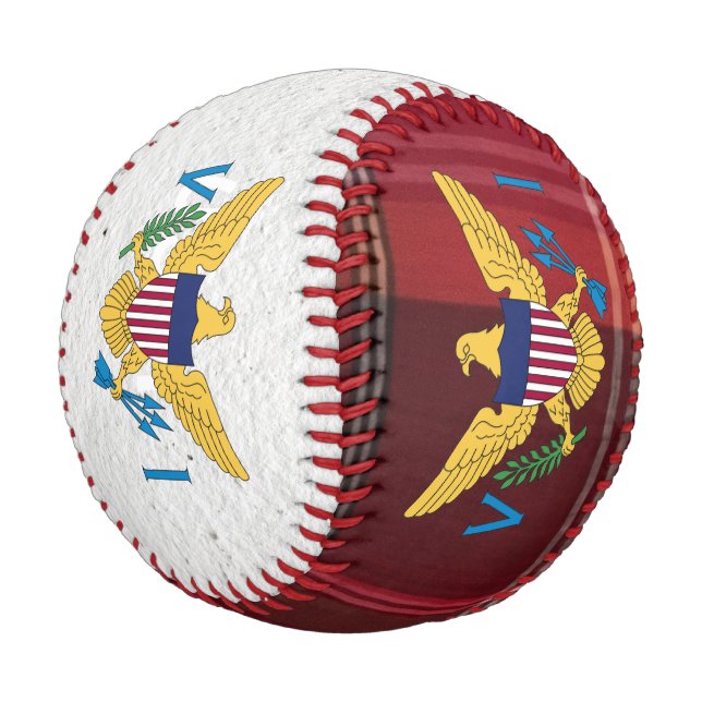 US Jungfrau Islands Flag St. Thomas USVI Baseball (Schrägansicht)