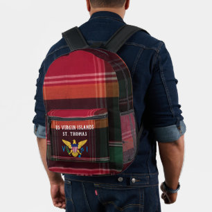 US Jungfrau Islands Flag St. Thomas USVI Bedruckter Rucksack