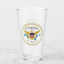 US Jungfrau Islands Flag St. Thomas USVI Karibik Glas