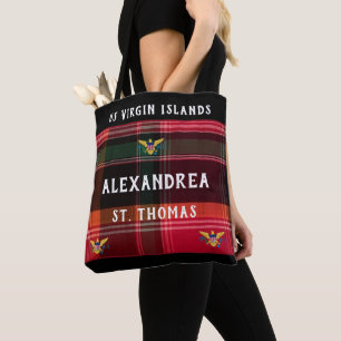 US Jungfrau Islands Flag St. Thomas USVI Madras Tasche