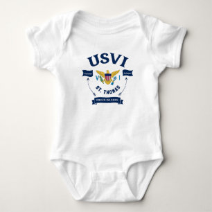 US Jungfrau Islands Flag St. Thomas USVI Tropical Baby Strampler