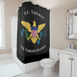 US Jungfrau Islands Flag St. Thomas USVI Tropical Duschvorhang