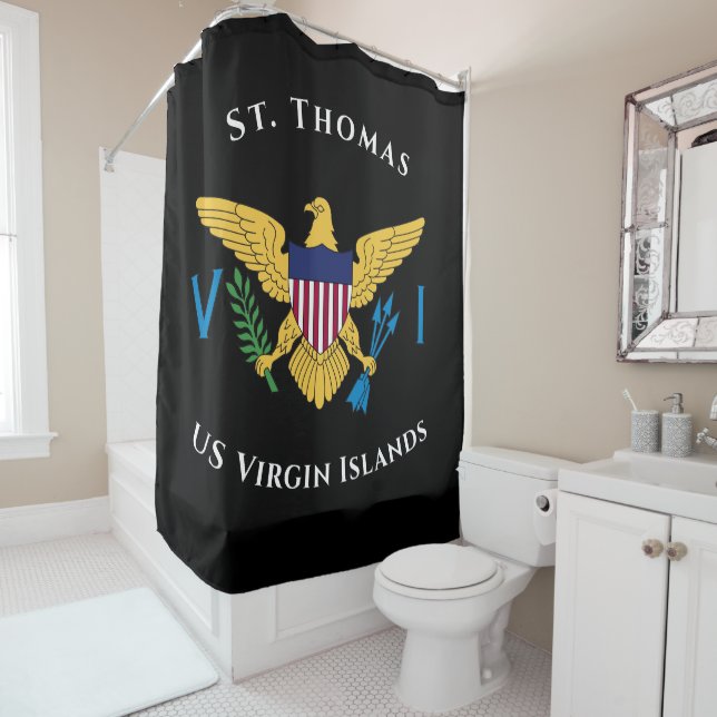 US Jungfrau Islands Flag St. Thomas USVI Tropical Duschvorhang (Beispiel)