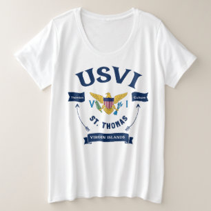 US Jungfrau Islands Flag St. Thomas USVI Tropical Große Größe T-Shirt