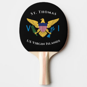 US Jungfrau Islands Flag St. Thomas USVI Tropical Tischtennis Schläger