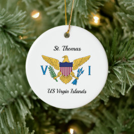 US Jungfrau Islands Flag St. Thomas USVI Weihnacht Keramik Ornament