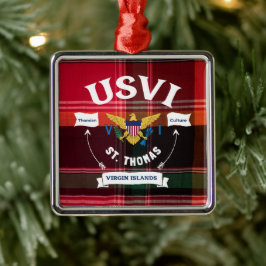 US Jungfrau Islands Flag St. Thomas USVI Weihnacht Ornament Aus Metall