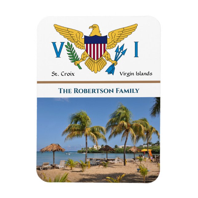 US Jungfrau Islands Flag USVI St. Croix Caribbean Magnet (Vertikal)