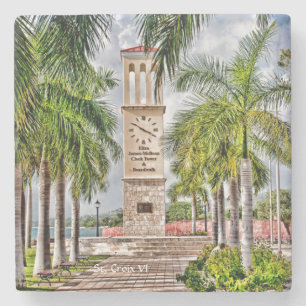 US Jungfrau Islands St. Croix Caribbean Palm Trees Steinuntersetzer