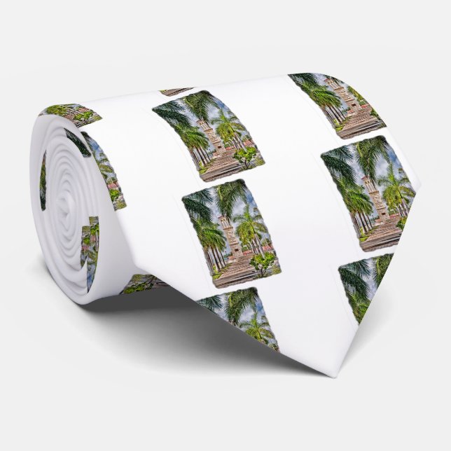 US Jungfrau Islands St. Croix Palm Trees Tropical Krawatte (Gerollt)