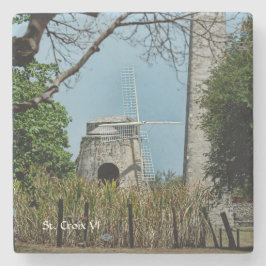 US Jungfrau Islands St Croix Sugar Mill USVI Custo Steinuntersetzer