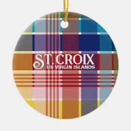 US Jungfrau Islands St. Croix USVI Madras Weihnach Keramik Ornament
