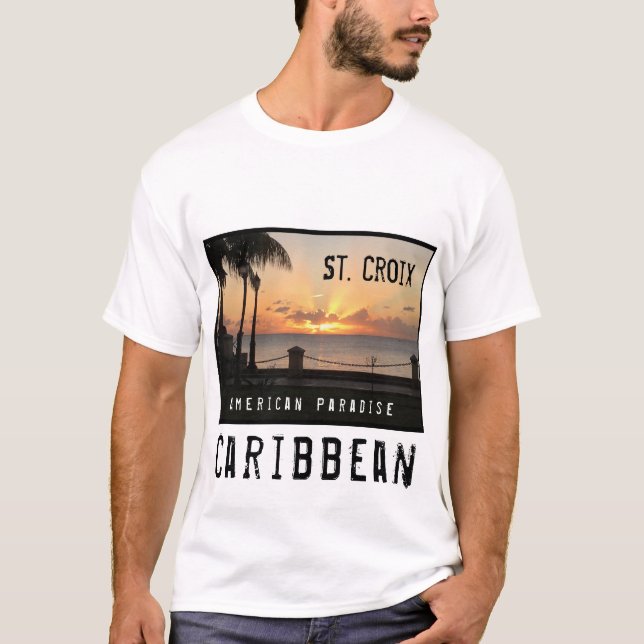 US Jungfrau Islands St. Croix USVI Tropic Sunset T-Shirt (Vorderseite)