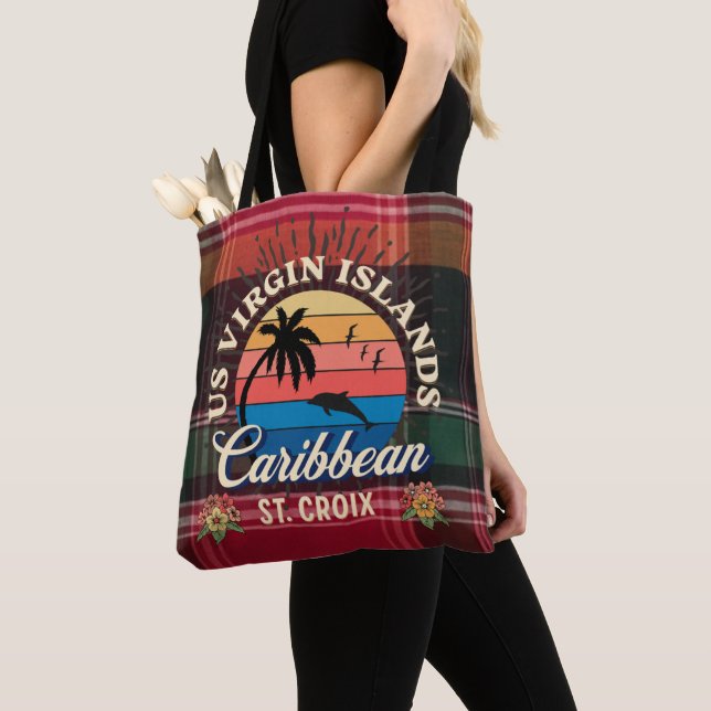 US Jungfrau Islands St. Croix USVI Tropical Madras Tasche (Von Nahem)