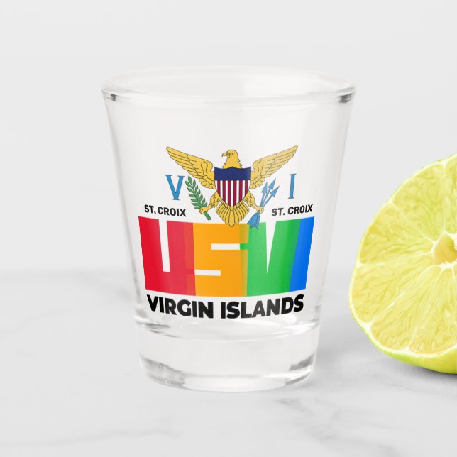 US Jungfrau Islands St. Croix USVI Tropical Schnapsglas (Vorderseite)