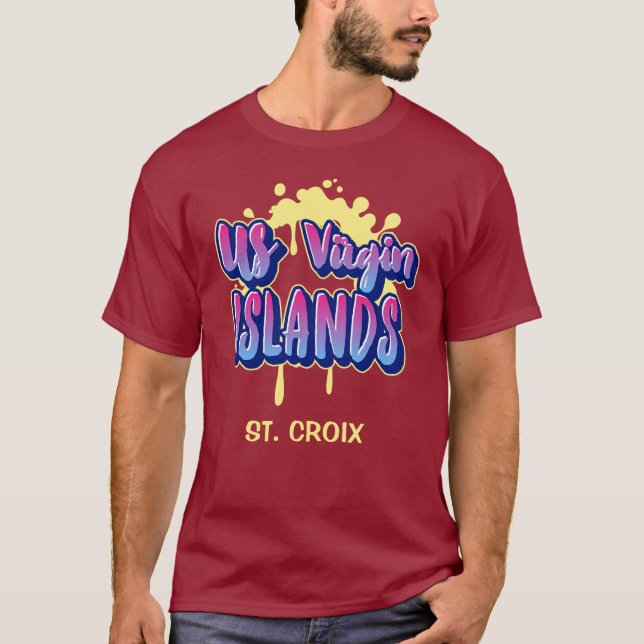 US Jungfrau Islands St. Croix USVI Tropical T-Shirt (Vorderseite)
