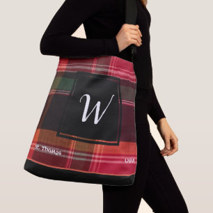 US Jungfrau Islands St. Thomas USVI Madras Custom Tragetaschen Mit Langen Trägern