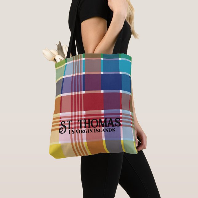 US Jungfrau Islands St. Thomas USVI Madras Tasche (Von Nahem)