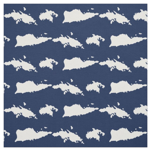 US-Jungfrau - Navy & White Fabric Stoff (Muster)