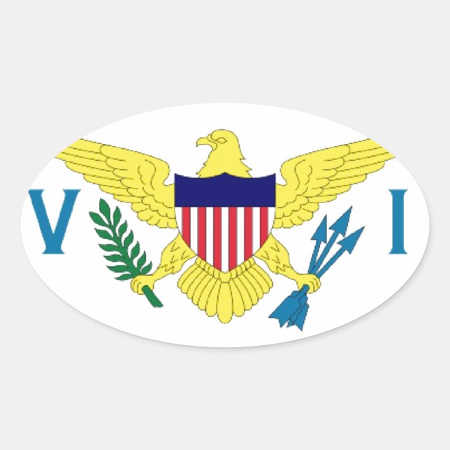 US-Jungfrauen Ovaler Aufkleber (Vorderseite)