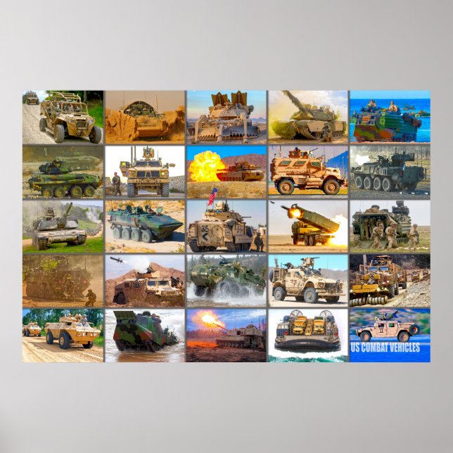 US-KAMPFFAHRZEUGE "MONTAGE" POSTER (Vorne)