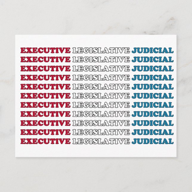 US-Karos & Balances Postkarte (Vorderseite)