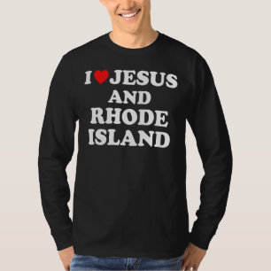 US-Karte stolz Christlich I Liebe Jesus und Rhode  T-Shirt