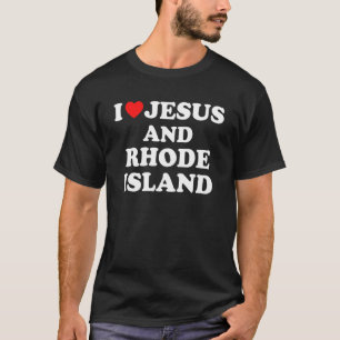 US-Karte stolz Christlich I Liebe Jesus und Rhode T-Shirt