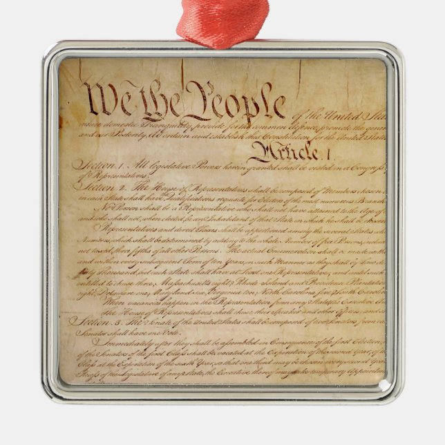 US-KONSTITUTION SILBERNES ORNAMENT (Vorne)