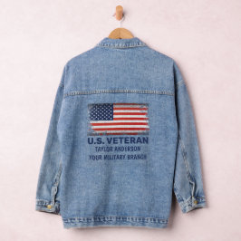 US-Kriegsveteran Personalisierte patriotische amer Jeansjacke