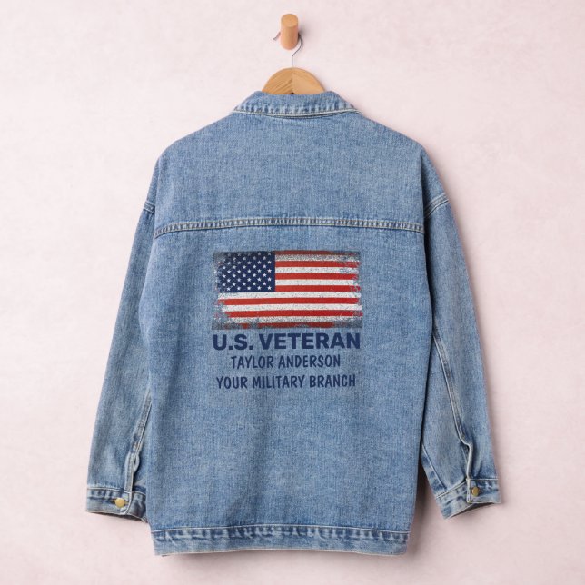 US-Kriegsveteran Personalisierte patriotische amer Jeansjacke (Hangar)